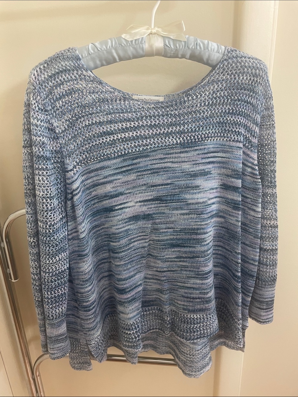 JohnPaulRichard Light Blue Marled Scoop Neck Sweater